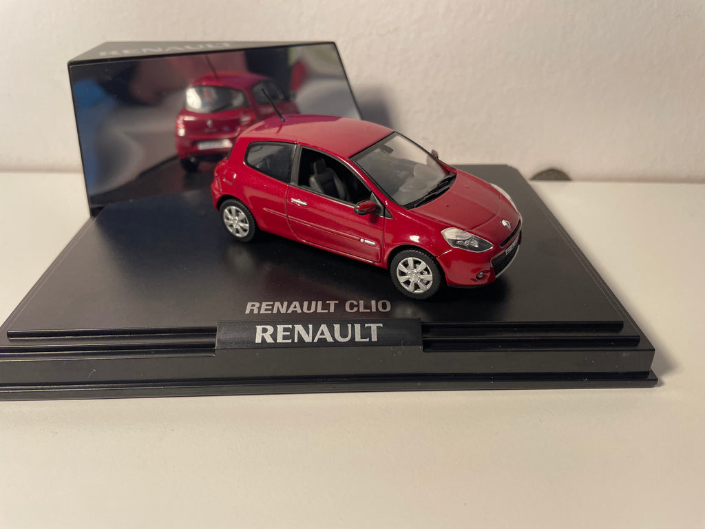 Dunkelrote Renault Clio (Rot Dyna) - NOREV - Rechteckiges Boxset (Box Nr. 23)