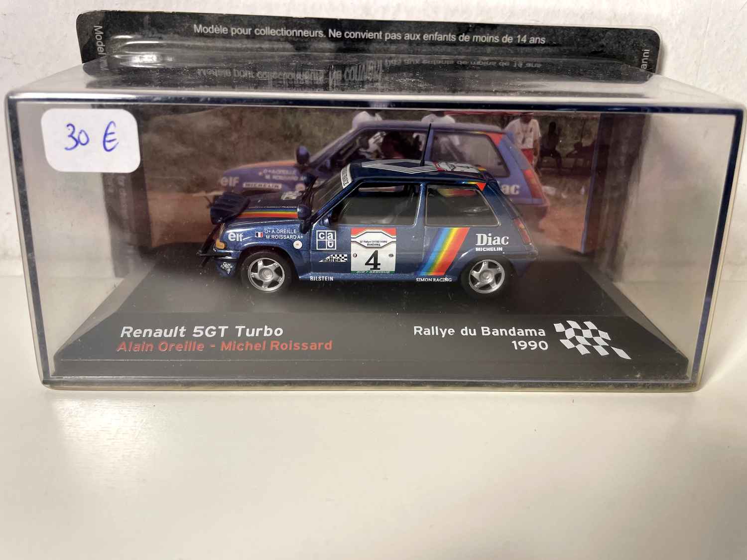Renault 5 GT Turbo niebieski numer 4 - Rajd Bandama 1990