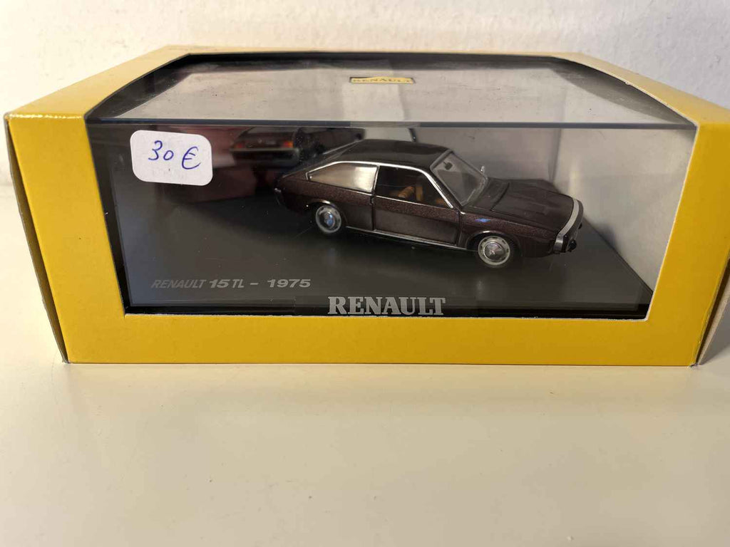 Renault 15 TL brązowy z 1975 roku (prostokątny zestaw pudełkowy) - Norev