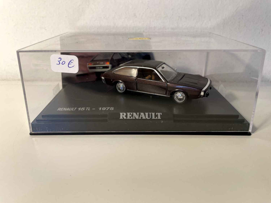 Renault 15 TL brązowy z 1975 roku (prostokątny zestaw pudełkowy) - Norev