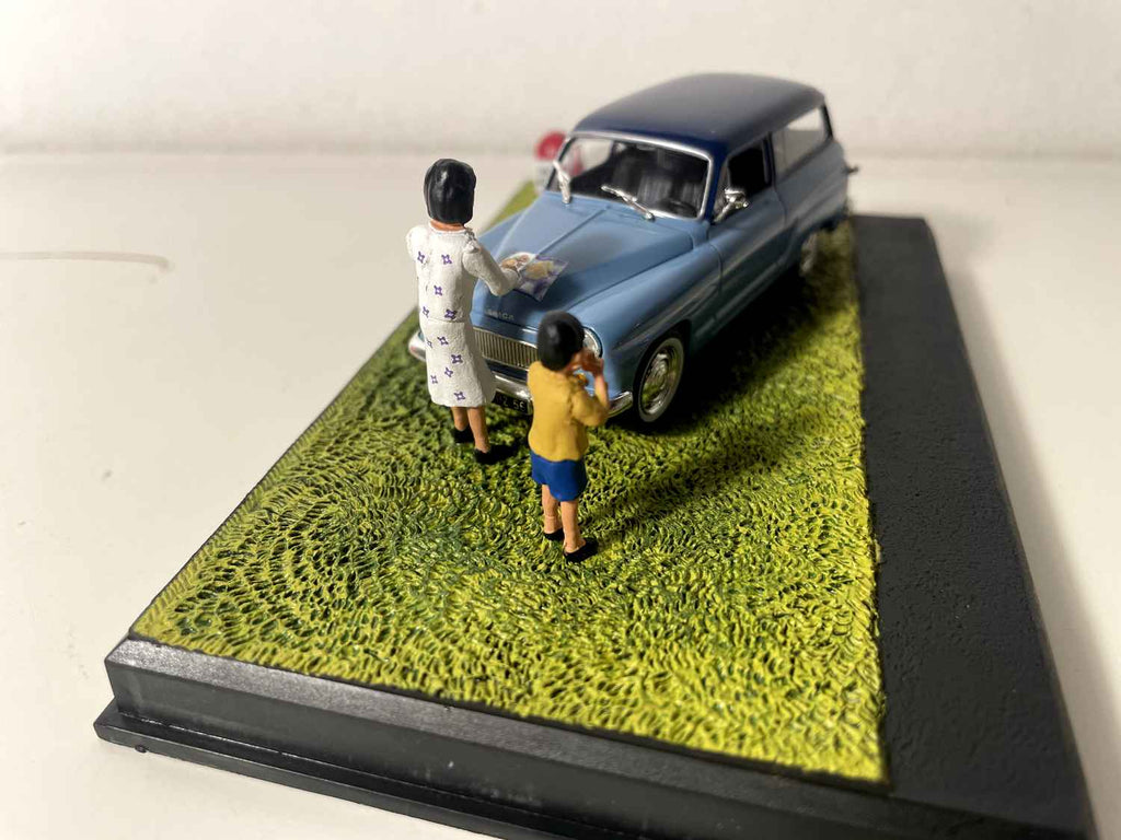 Simca P60 Ranch niebieska i niebieska - La Nationale 7 - niebieska droga