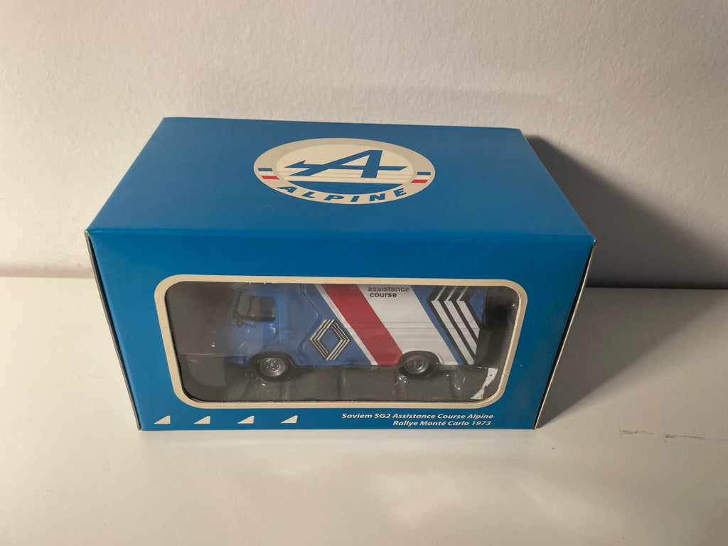 Fourgon Saviem SG2 - Renault - bleu, blanc et rouge - Assistance course Alpine rallye de Monté-Carlo de 1973 - IXO