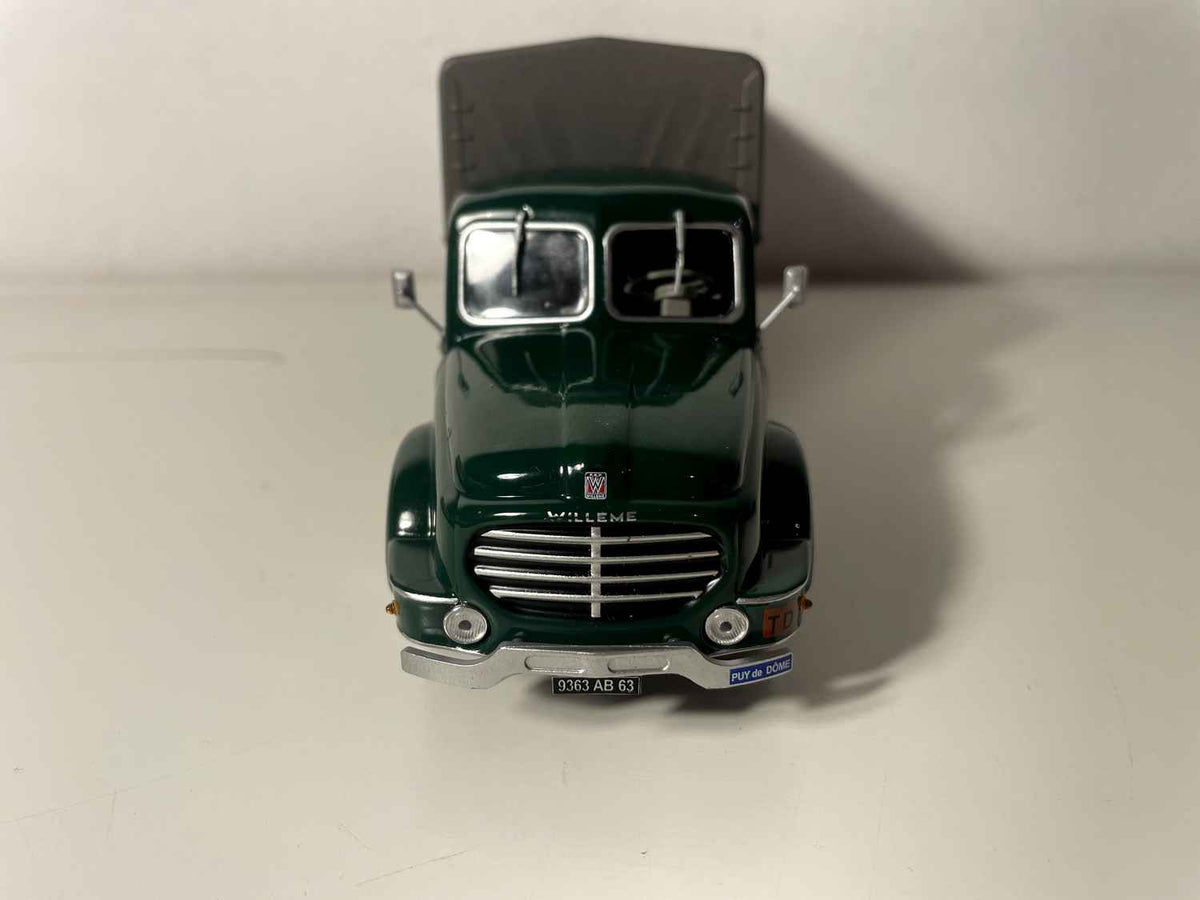 Willeme LC 610 Camion mat donkelgrénger Plattform a groer Plane