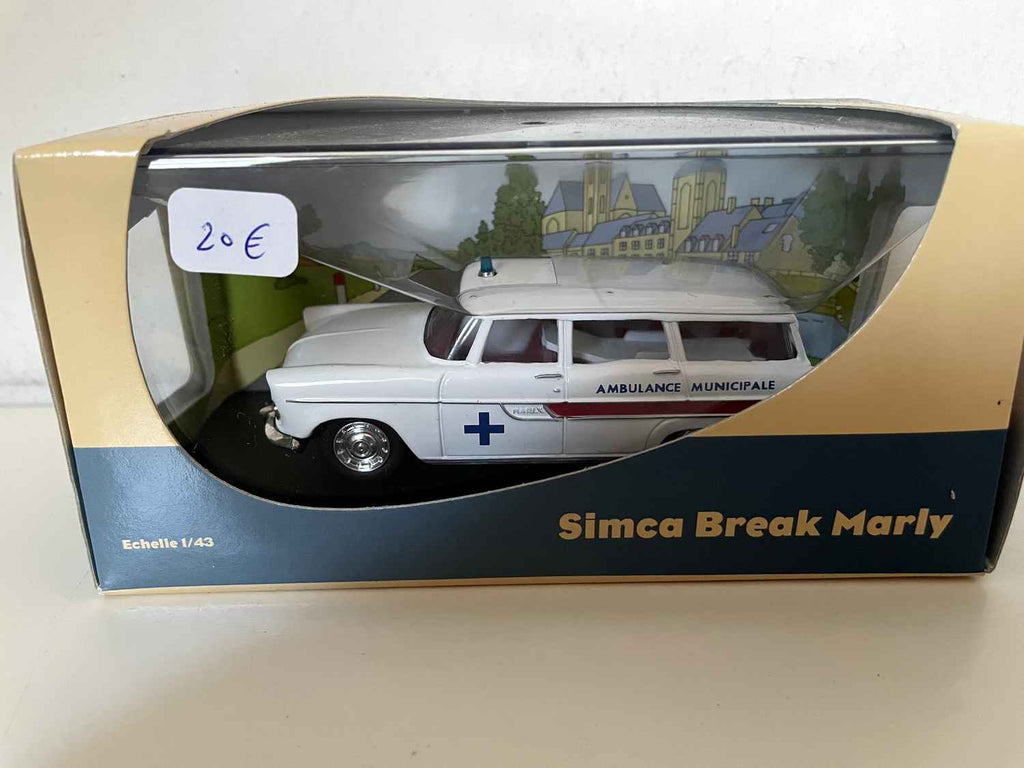 Kombi Simca Marly biały Ambulans (kolekcja małych francuskich pojazdów użytkowych)