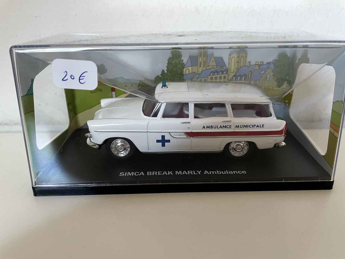 Kombi Simca Marly biały Ambulans (kolekcja małych francuskich pojazdów użytkowych)