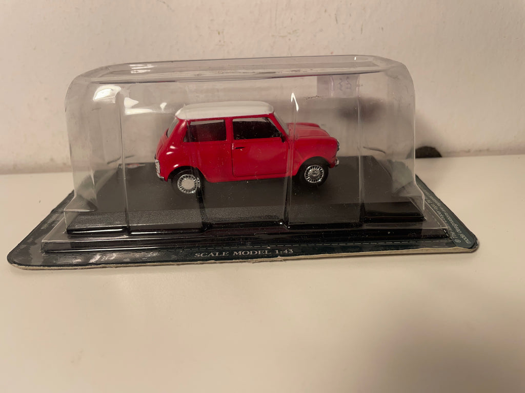 Mini Cooper rout a wäiss Dack - Del Prado