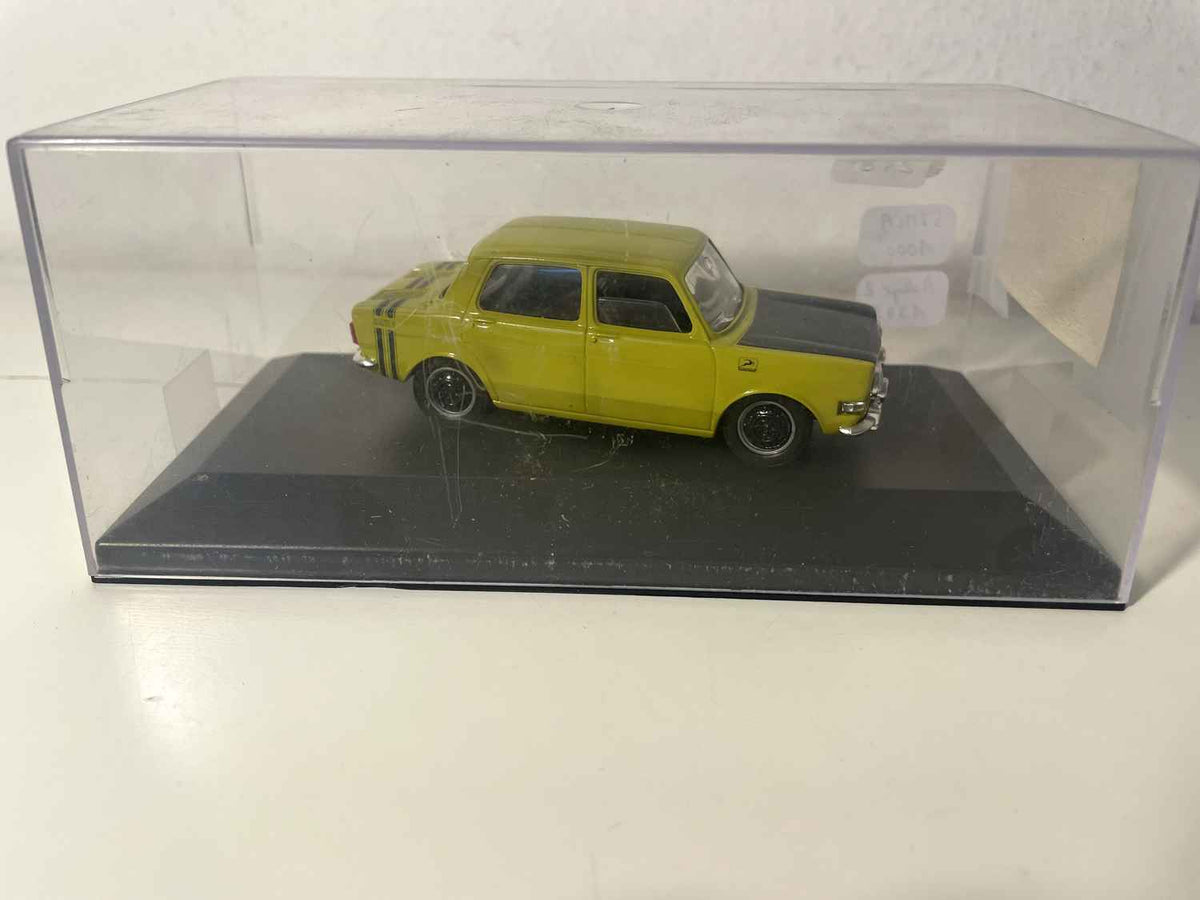 Simca 1000 rallye 2 geel en zwart uit 1973 Solido (auto toegevoegd op een basis)