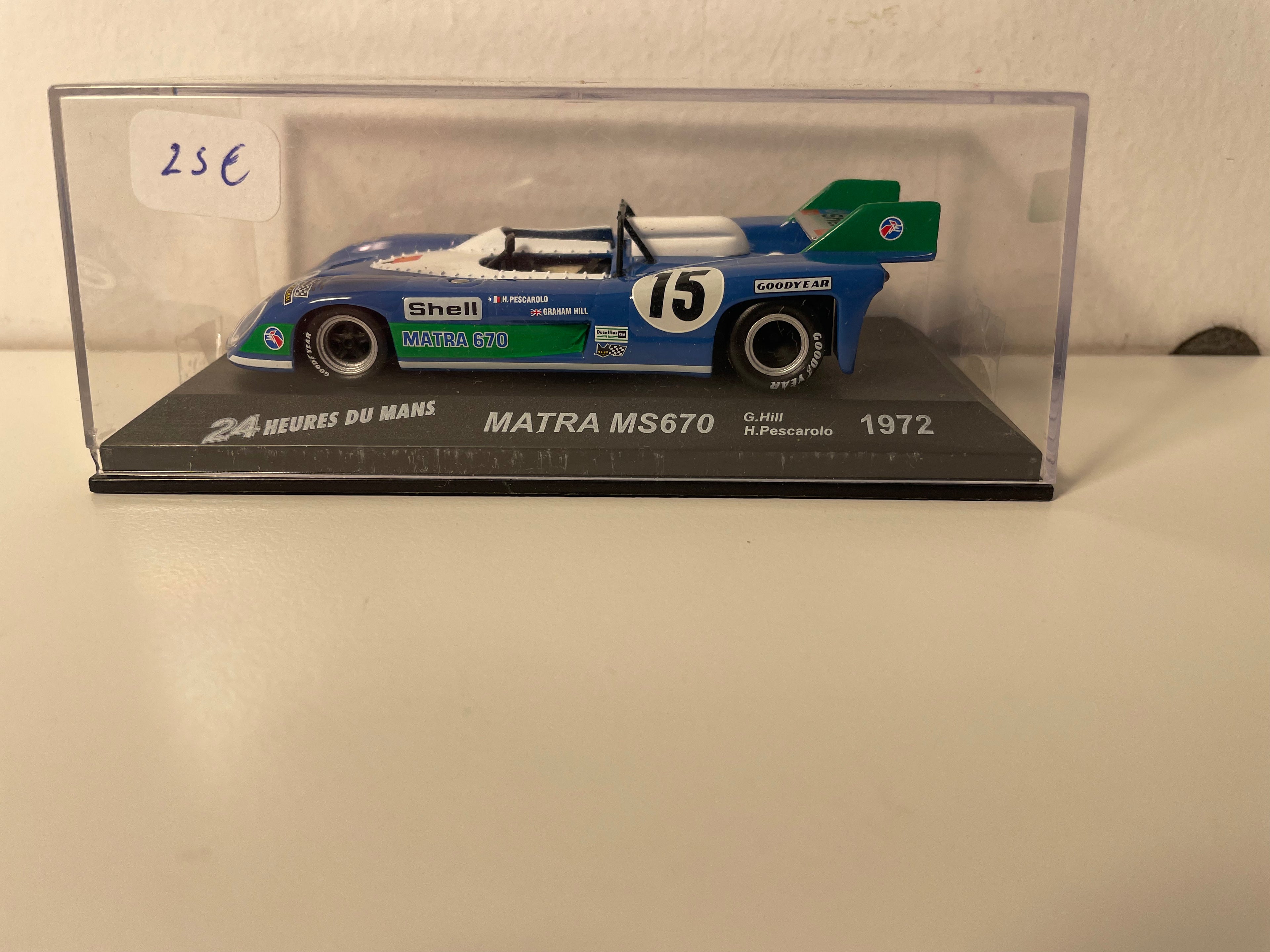 Matra MS670 blo-wäiss Nummer 15 (24 Stonnen vu Le Mans 1972)