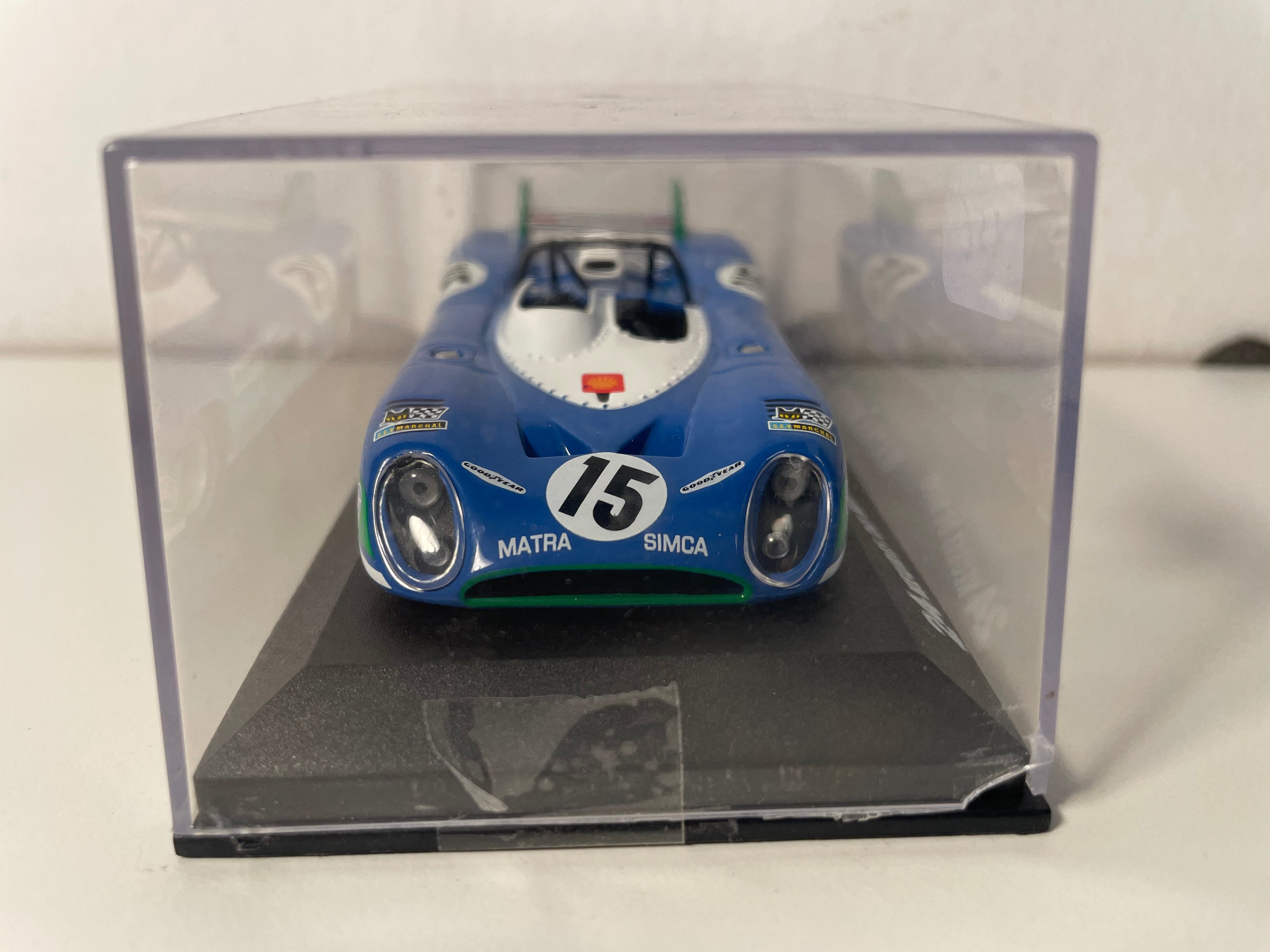 Matra MS670 blo-wäiss Nummer 15 (24 Stonnen vu Le Mans 1972)