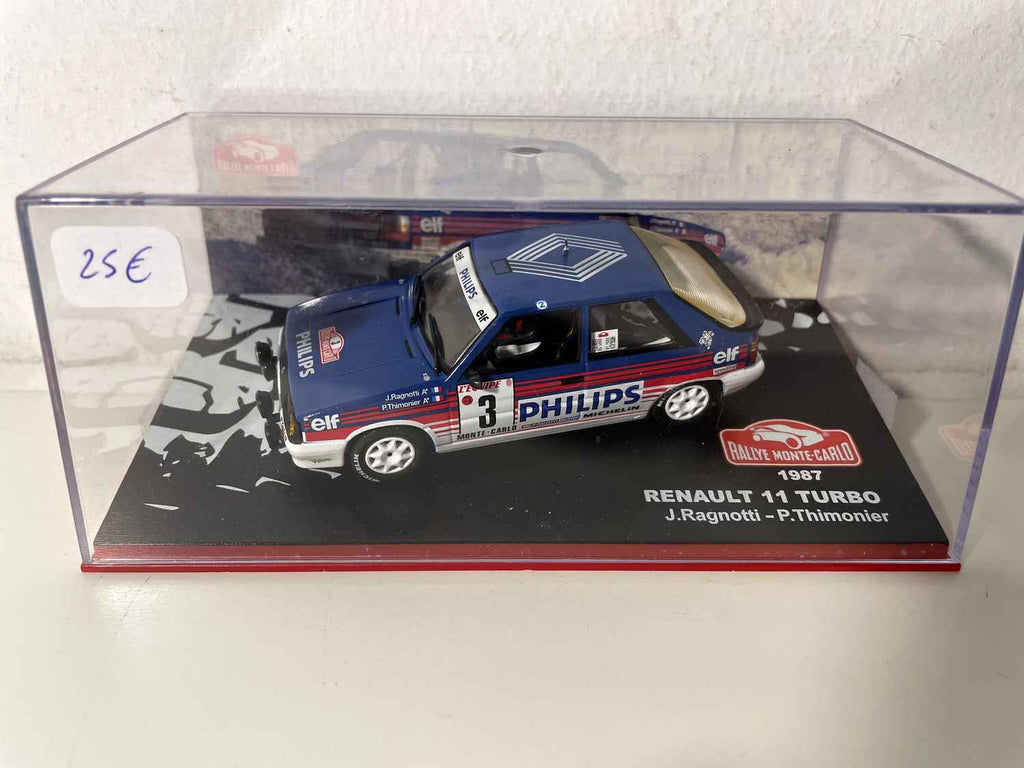 Renault 11 turbo niebiesko-biało-czerwony numer 3 - Rajd Monte Carlo 1987