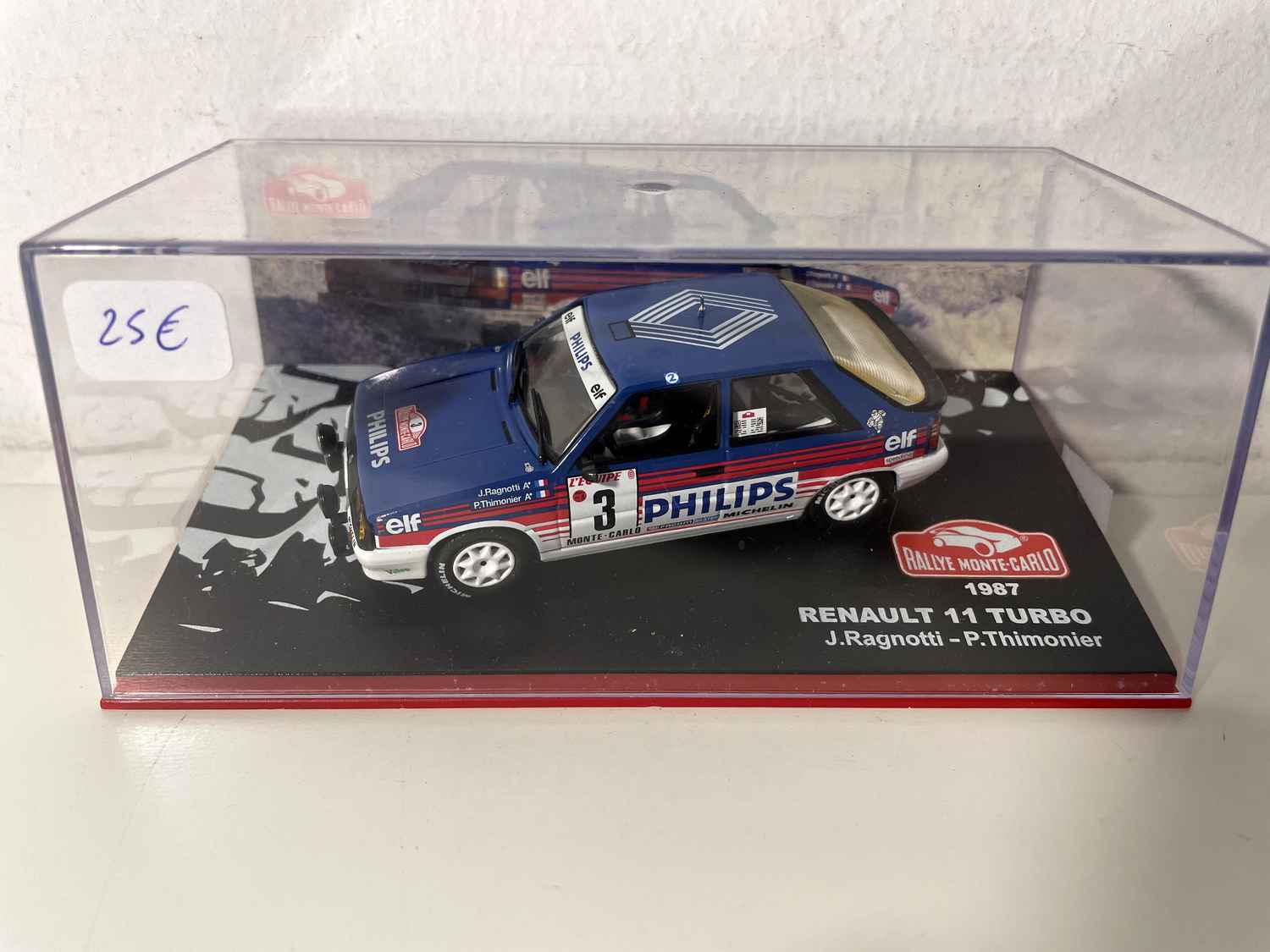 Renault 11 turbo niebiesko-biało-czerwony numer 3 - Rajd Monte Carlo 1987