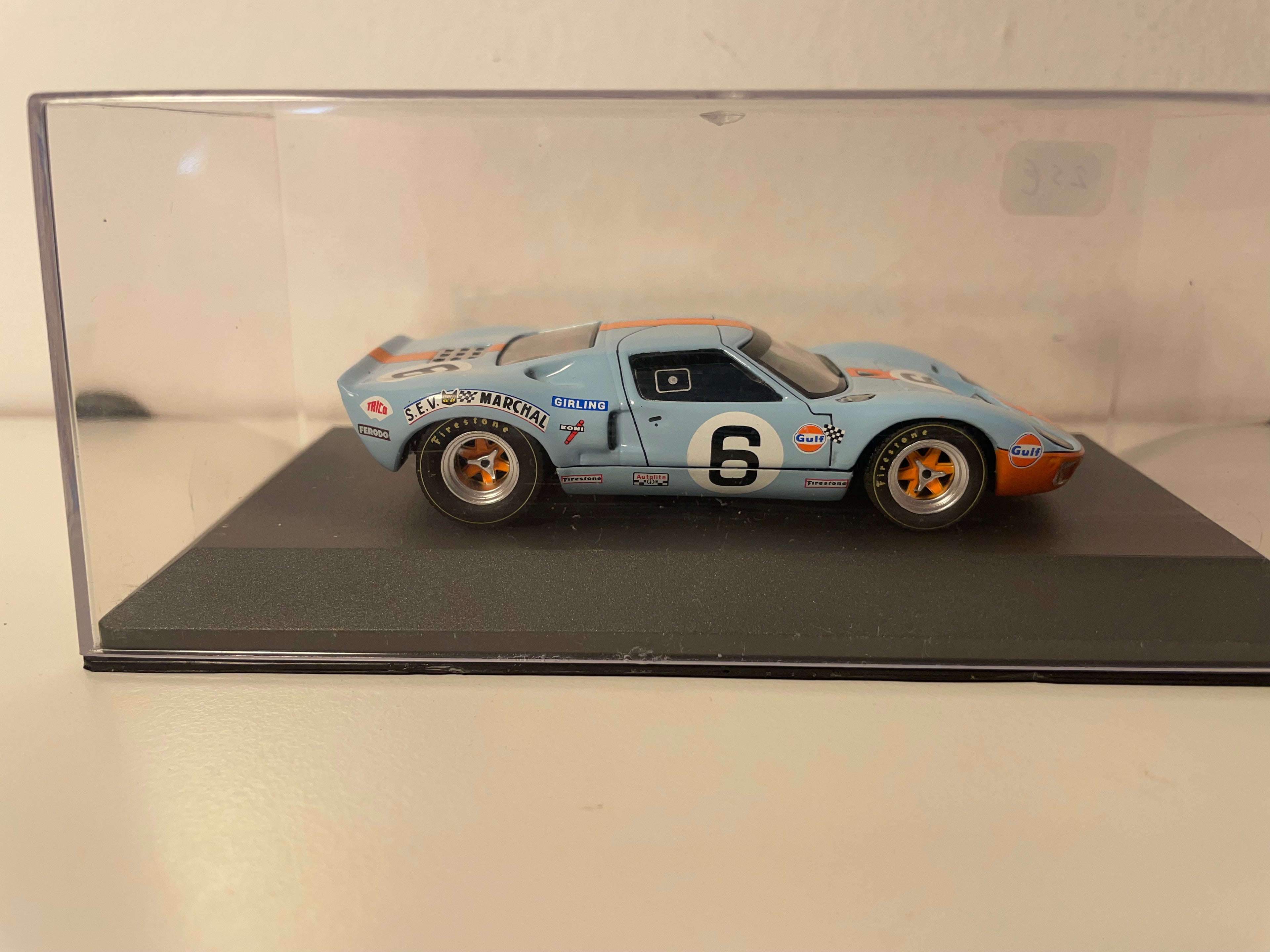 Ford GT40 blue and orange (GULF colors) number 6 - 24 Hours of Le Mans 1969
