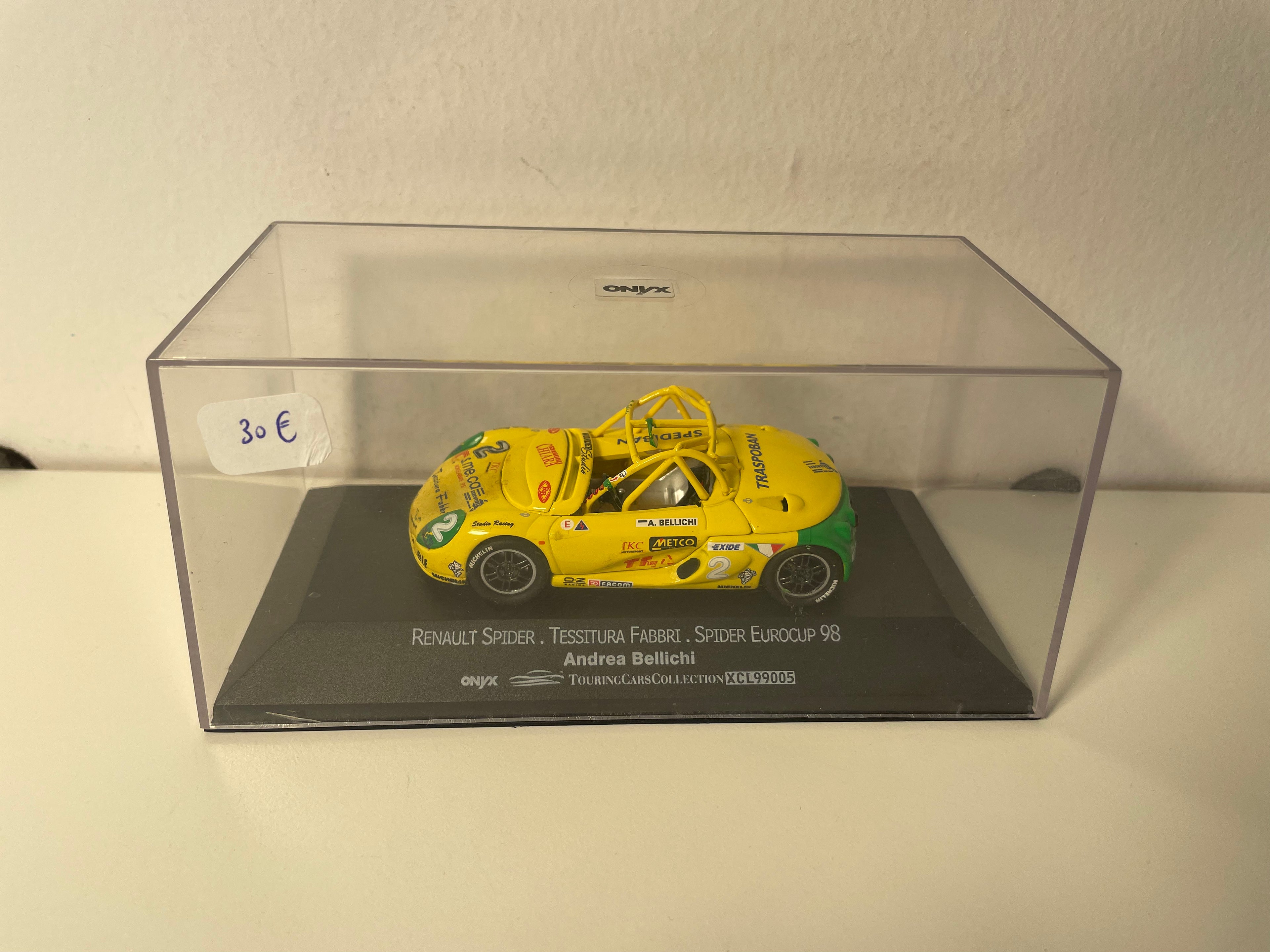 Renault Spider żółty i zielony numer 2 - Tessitura Fabbri - Spider Eurocoup 1998 - ONYX
