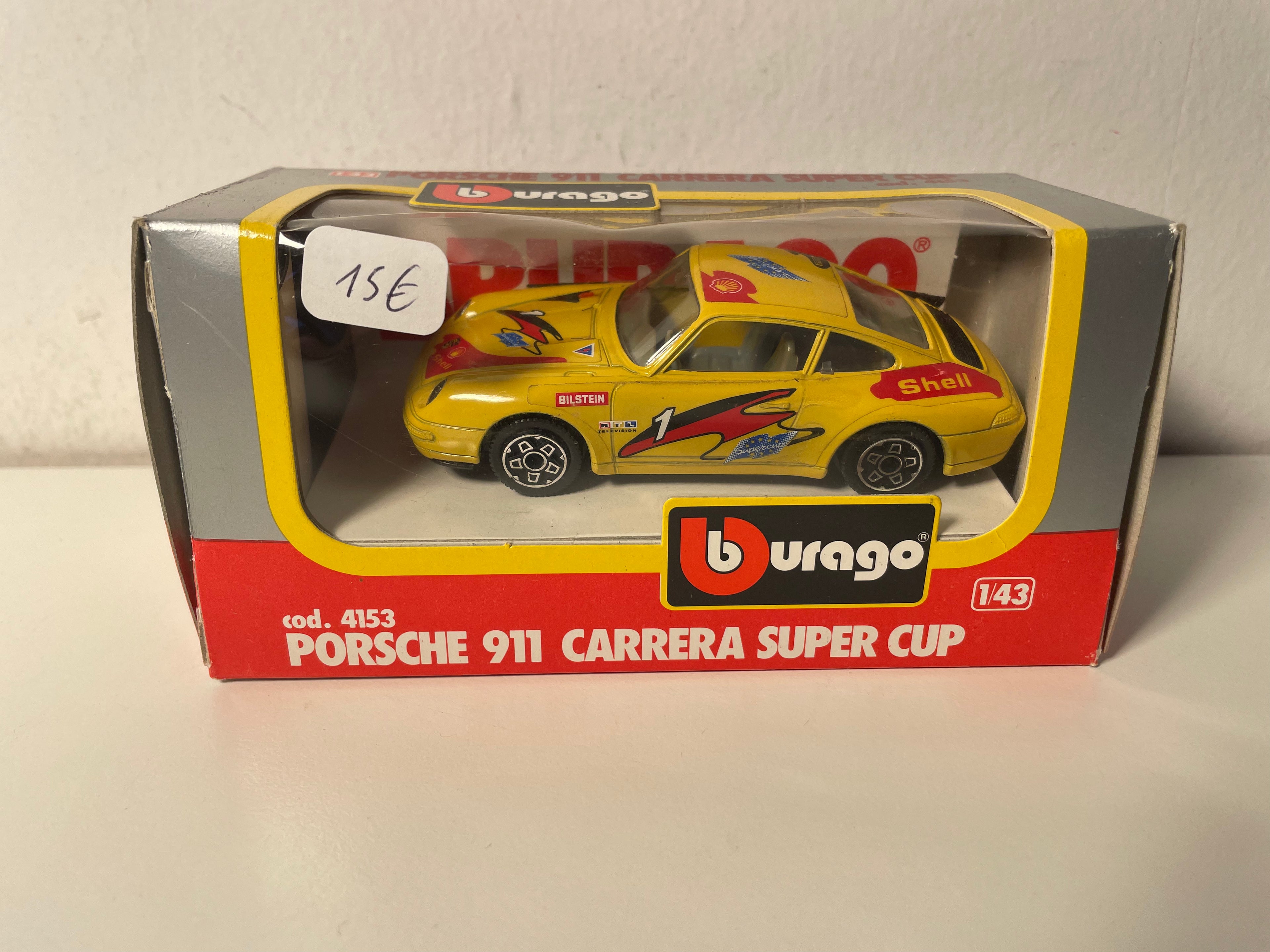 Porche 911 Carrera super cup jaune - BURAGO référence 4153
