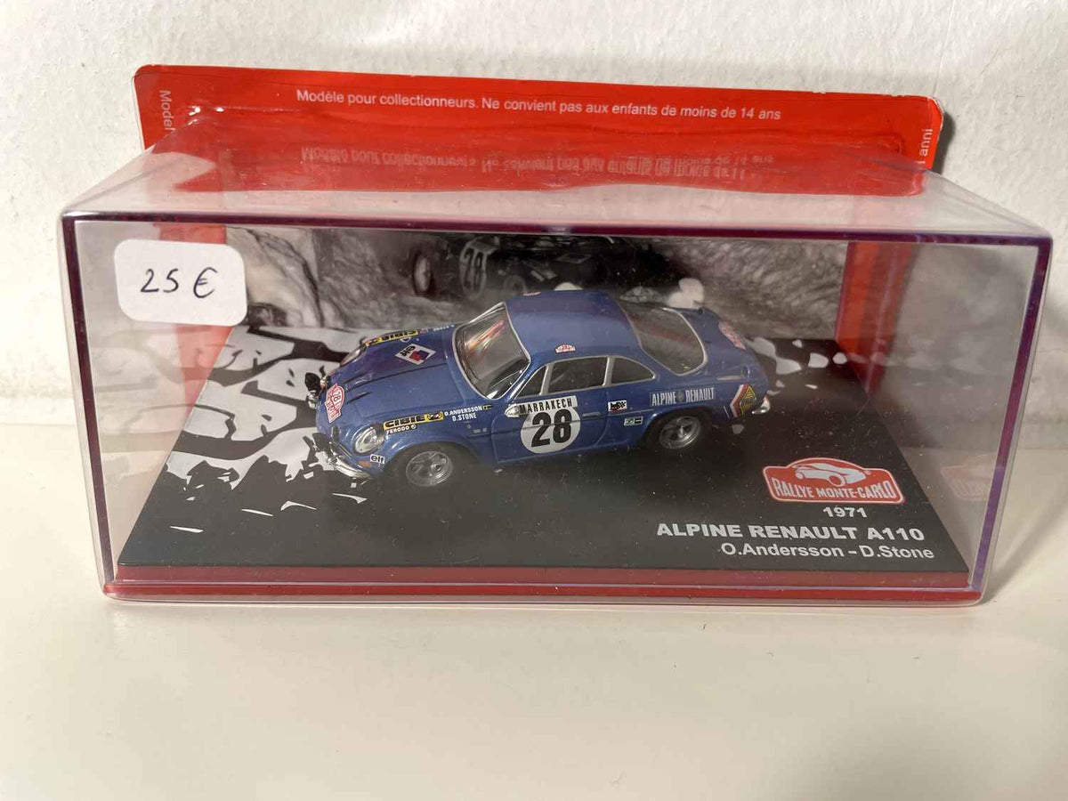 Renault Alpine A110 blu numero 28 - Rally di Monte Carlo 1971