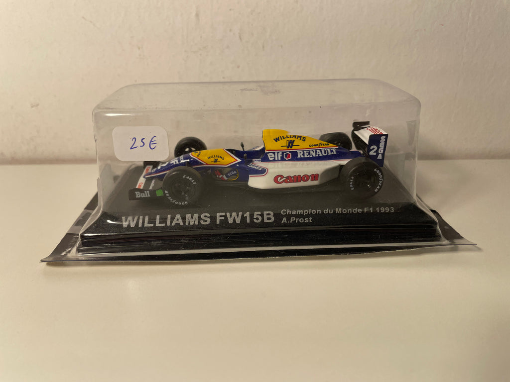 Williams FW15B wit, blauw en geel nummer 2 (Formule 1) uit 1993 - Alain Prost - IXO