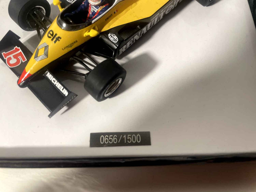 Renault F1 RE40 noire, jaune et blanche numéro 15 de 1983 - Formule 1 - Alain Prost (collection Spark) Edition limitée
