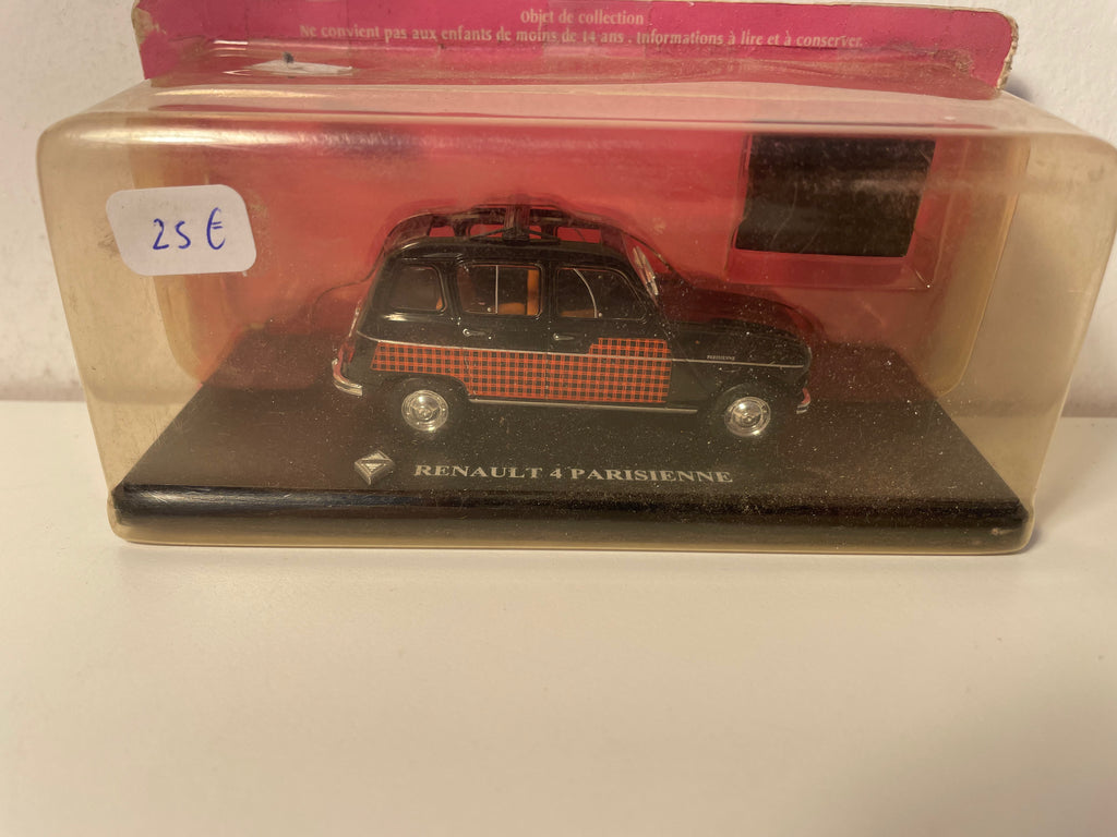 Renault 4L Parisienne noire et avec damiers noirs et rouges?