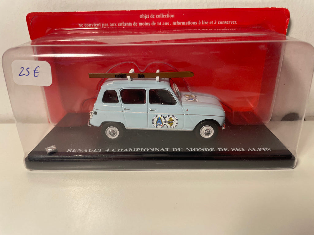Renault 4 bleue claire championnat du monde de ski alpin