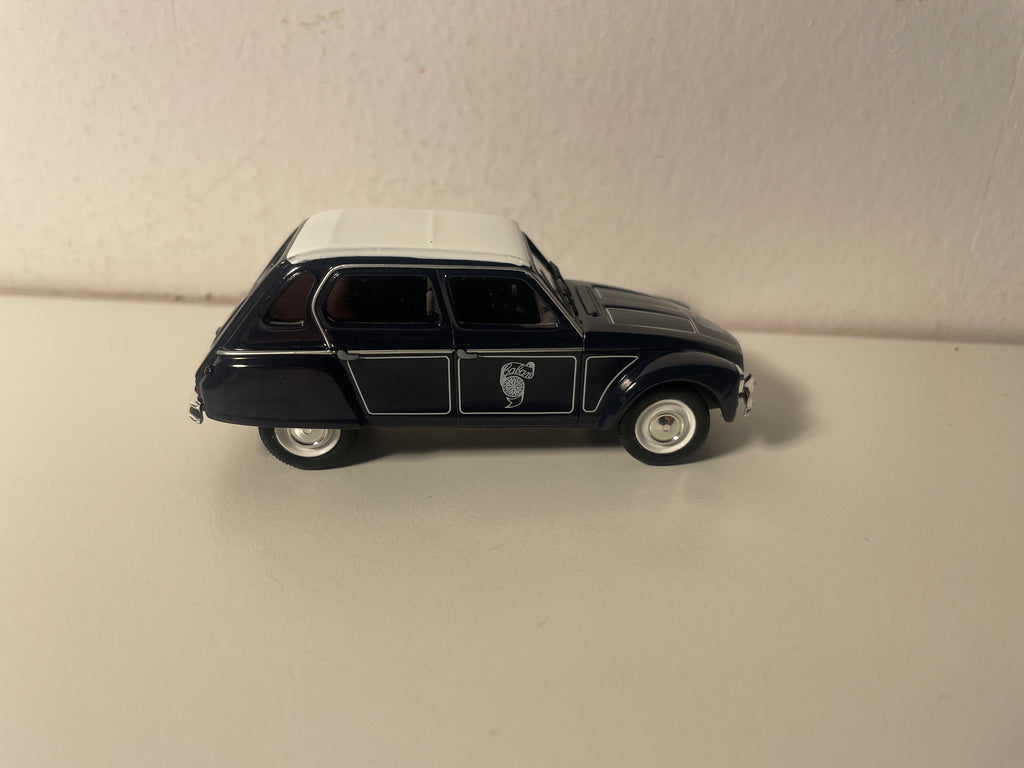 Citroën Dyane Caban bleu marine (bleu caban) et toit blanc (sous blister)