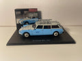Citroën ID 19 break grise et bleue avec galerie de 1963 - avec publicité RTF (boite plexi) + boite en carton