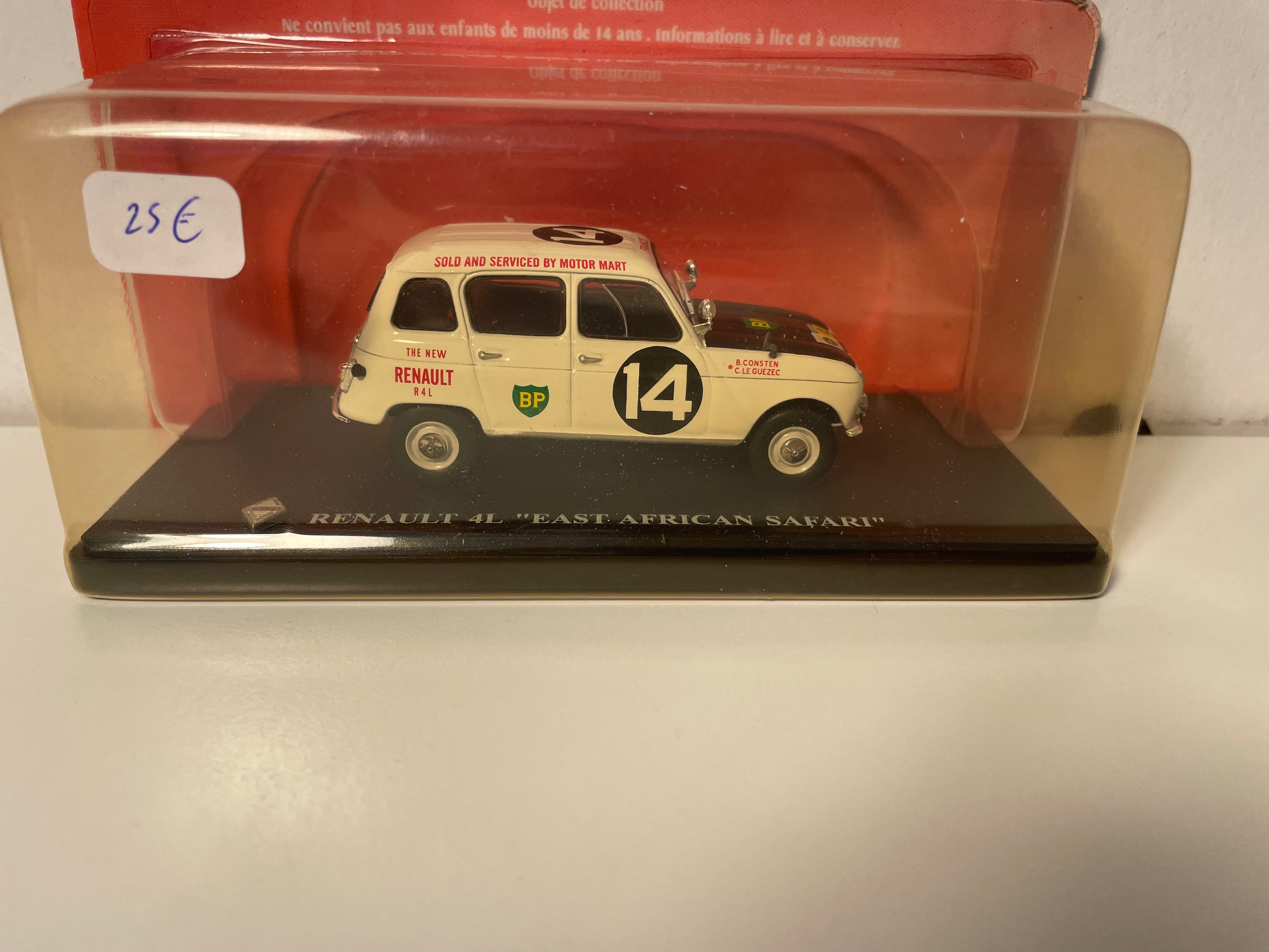 1962 Renault 4 Rally East African Safari White and Black Number 14