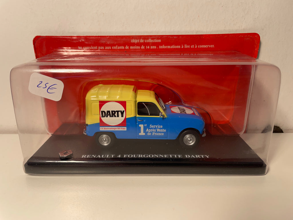 Renault 4 fourgonnette bleue et jaune DARTY