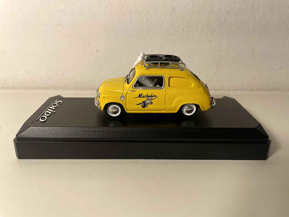 Seat 600 gialla del 1957 MICHELIN (riferimento Solido 82105)