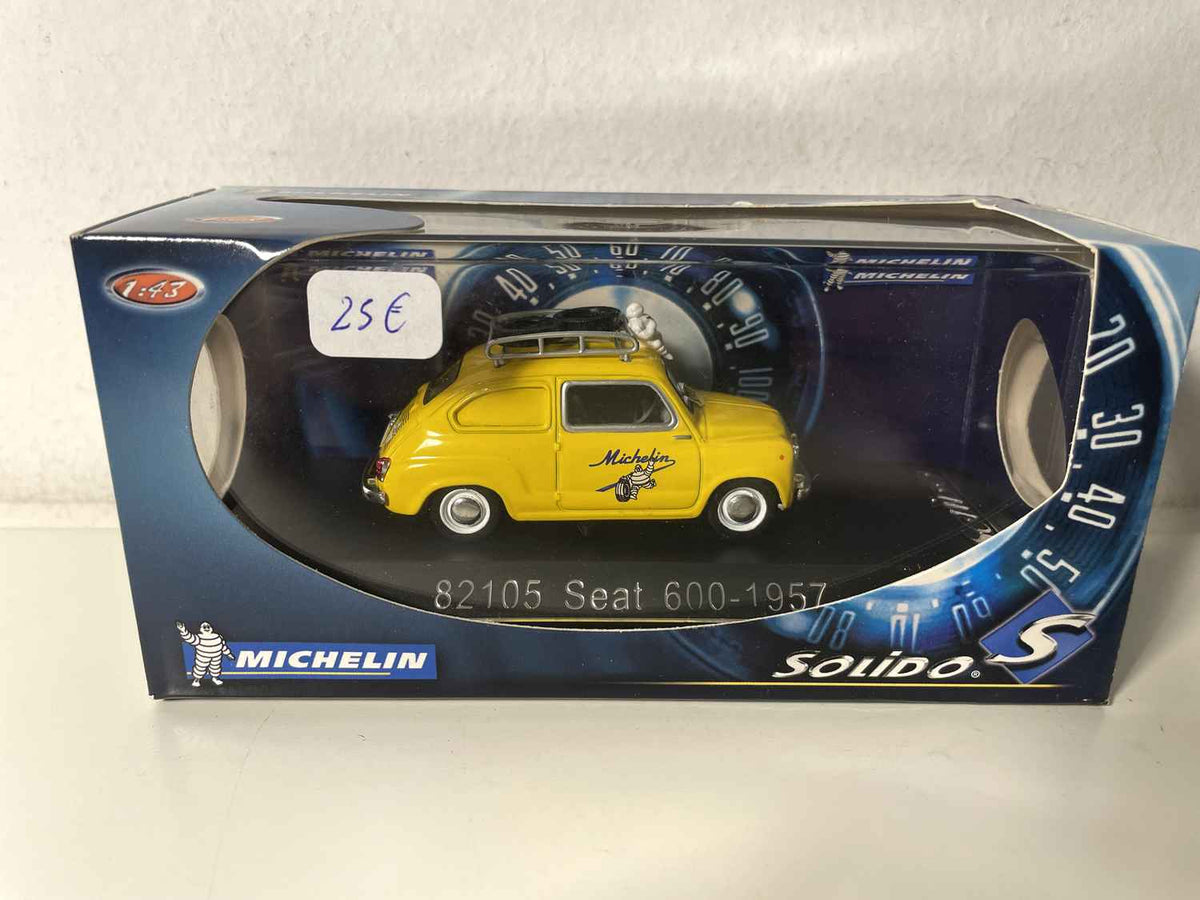 Seat 600 gialla del 1957 MICHELIN (riferimento Solido 82105)