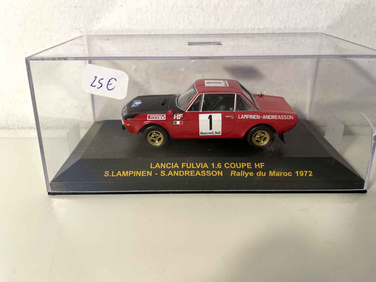 Lancia Fulvia 1.6 coupé HF rossa e nera numero 1 rally del Marocco 1972 (collezione di auto da rally)