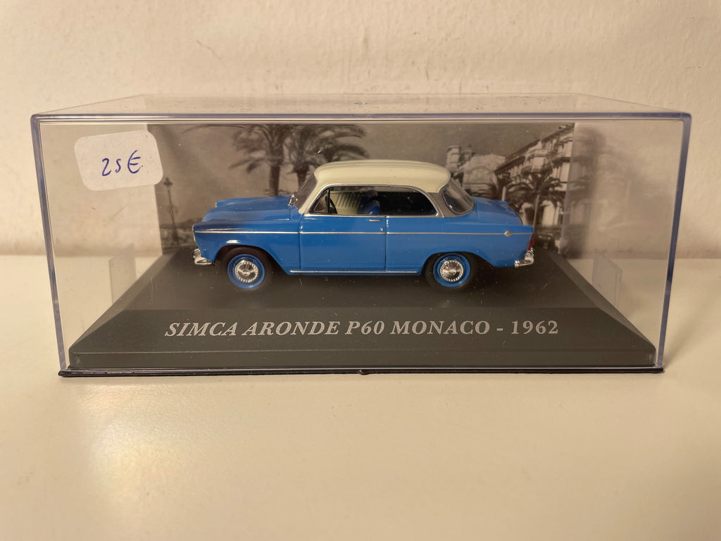 1962 Simca Aronde P60 Monaco in blauw met crèmekleurig dak