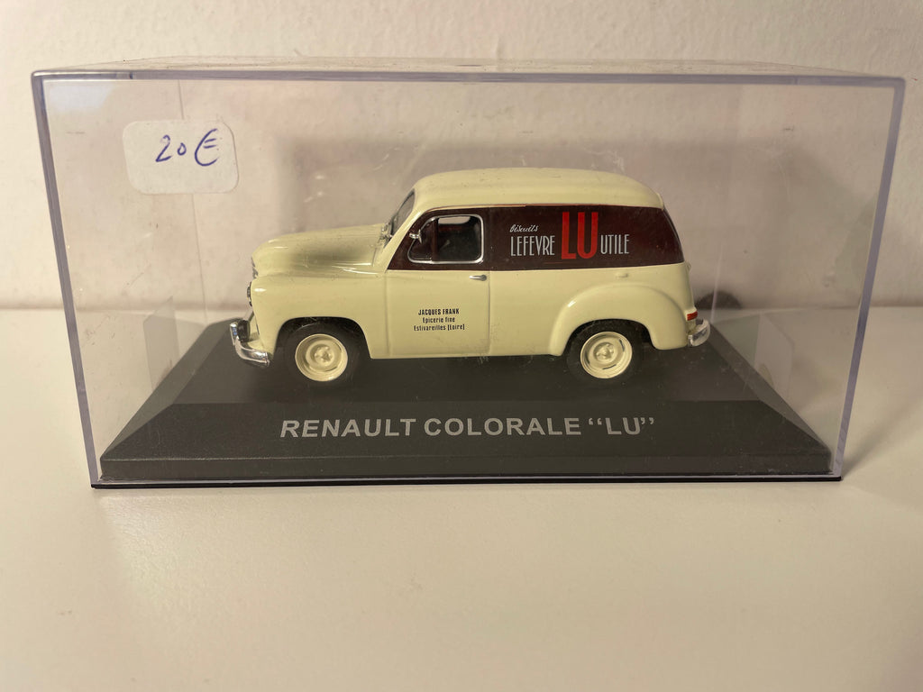Renault Colorale beżowy i brązowy z reklamą LU (Lefèvre i Utile)