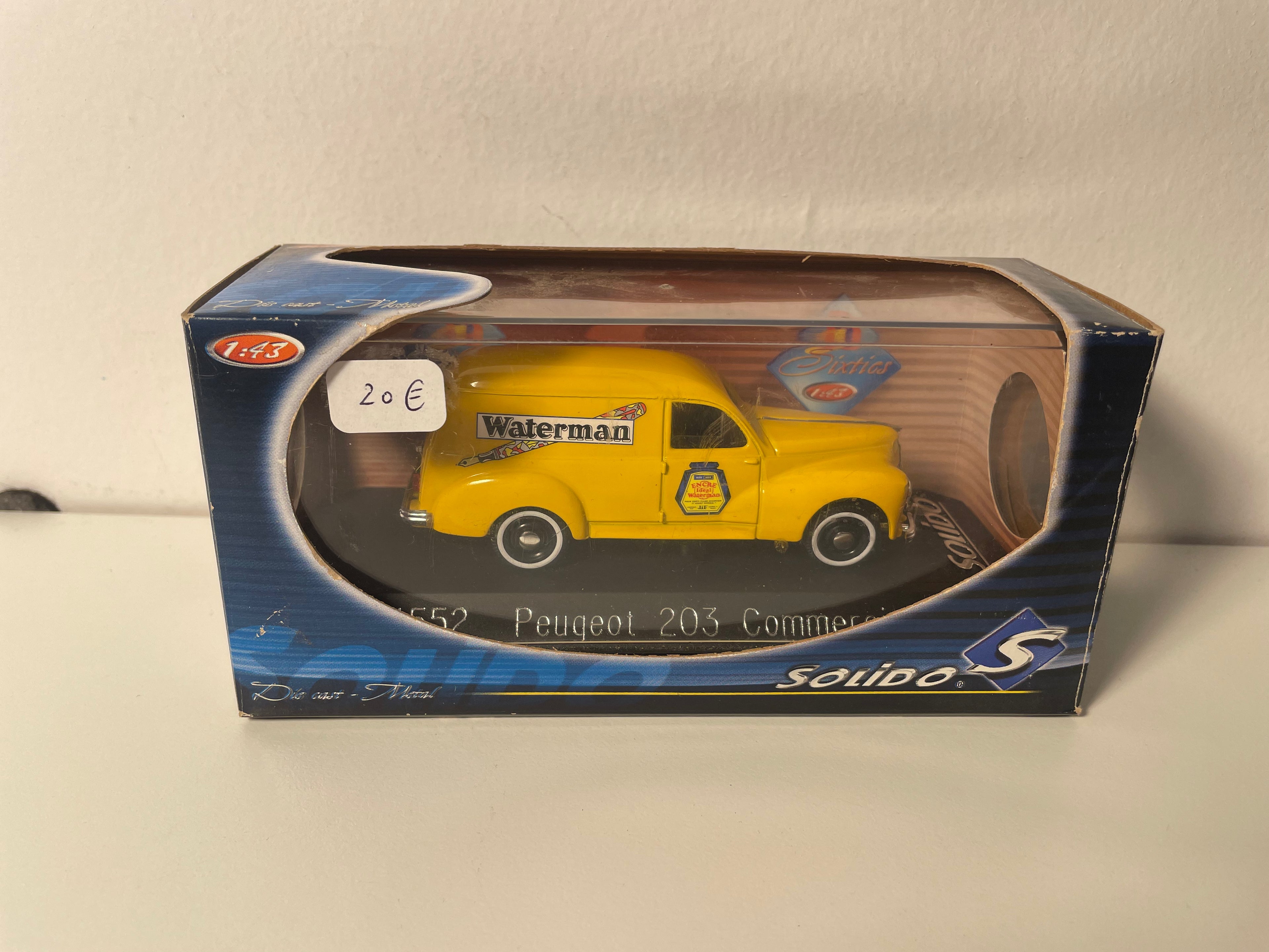 Peugeot 203 commerciale jaune - Publicité WATERMAN (Solido référence 4552)