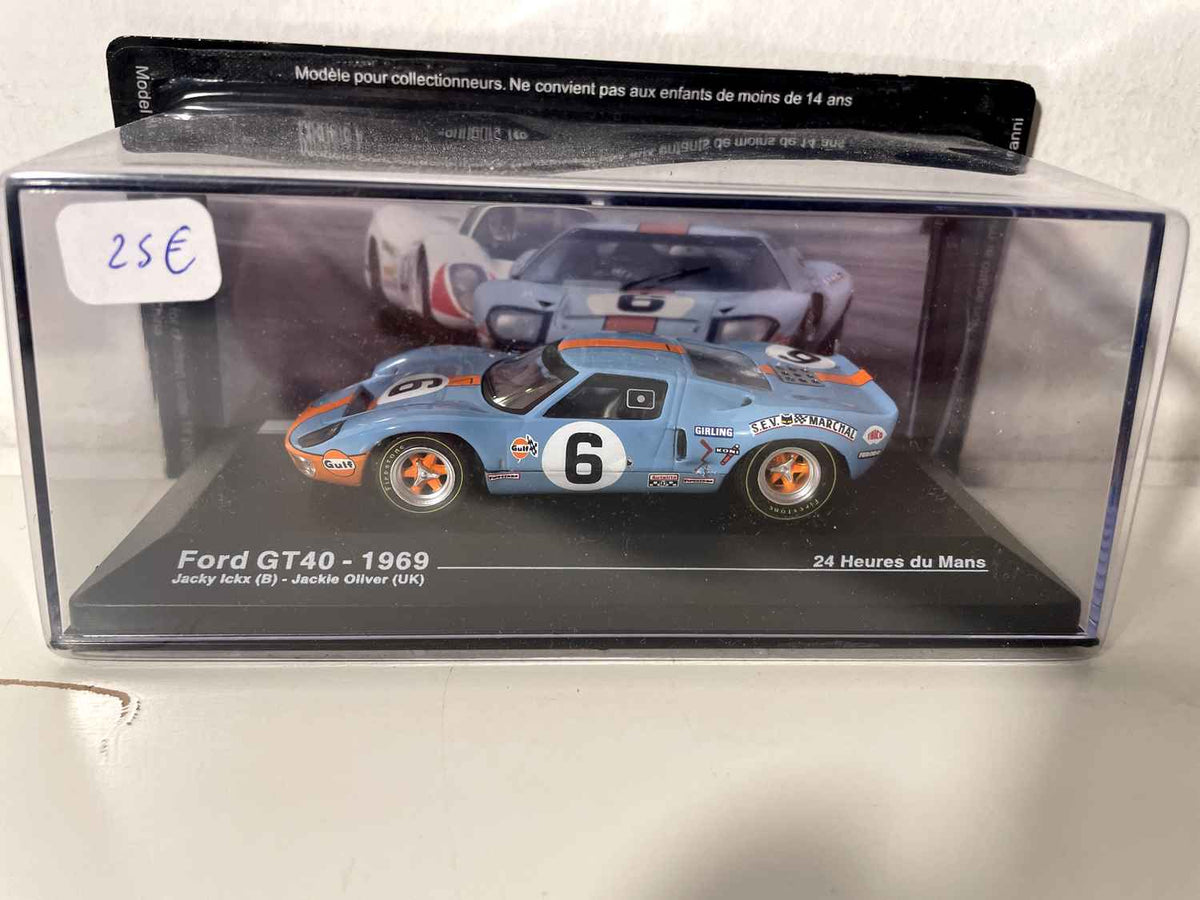 Ford GT40 bleue et orange (couleurs de GULF) numéro 6 - 24 heures du Mans de 1969