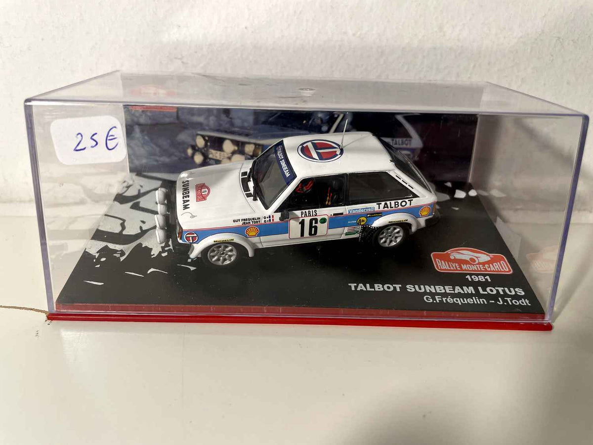 Talbot Sunbeam Lotus blanche et bleue numéro 16 - rallye de Monté-Carlo de 1981
