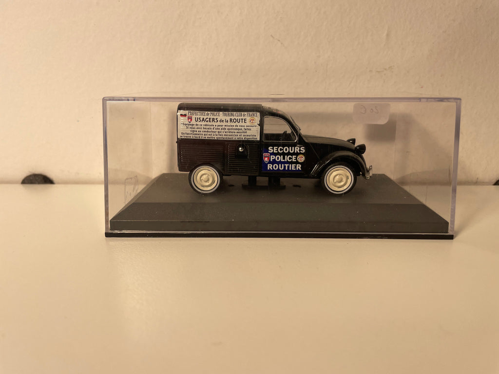 Citroën 2 CV schwaart - Rettungsdéngscht (Rettungs Polizei Dënch)