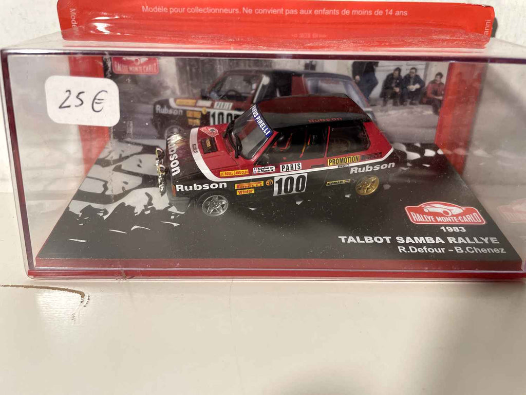 Talbot Samba Rallye noire et rouge numéro 100 - rallye de Monté-Carlo de 1983