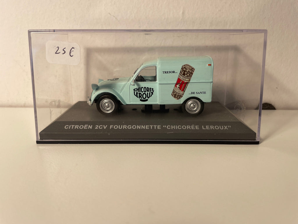 Citroën 2 CV fourgonnette niebieska - reklama cykorii LEROUX