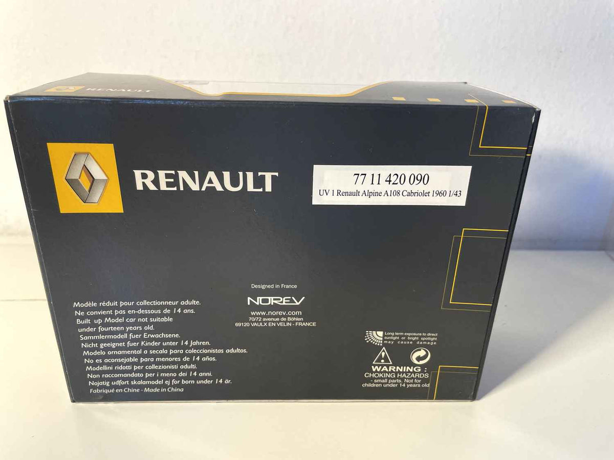 Renault Alpine A108 blanche (coffret boite rectangle) - Norev