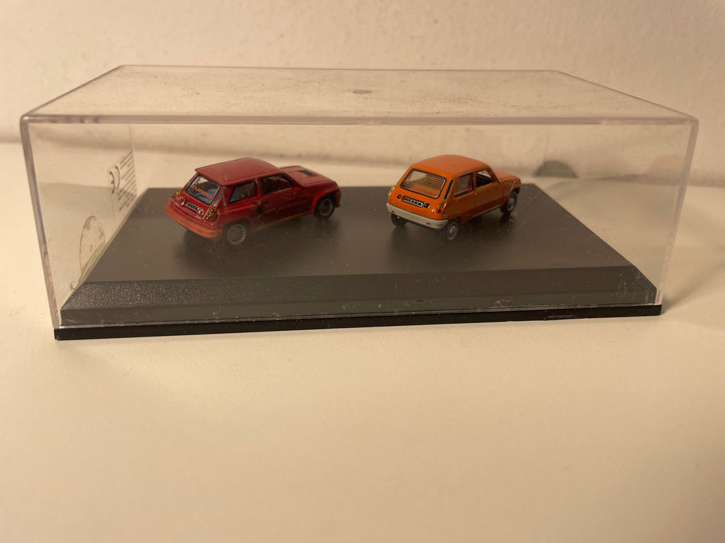 Renault 5 TL orange de 1972 + Renault 5 Turbo rouge de 1980 (Echelle HO)
