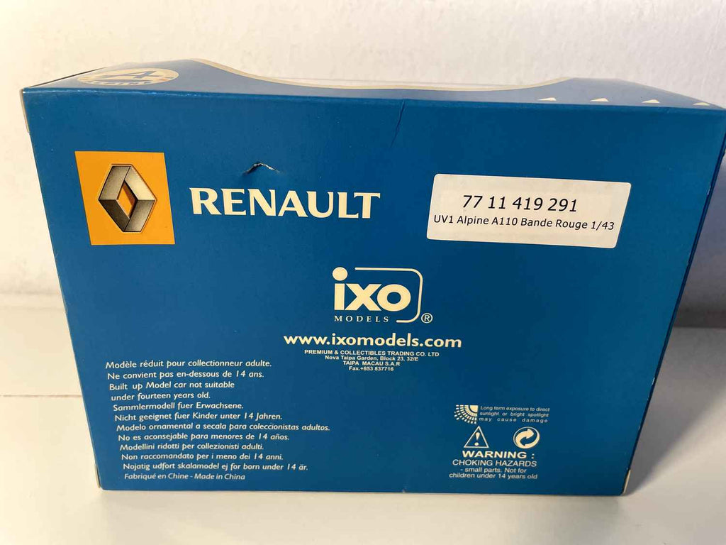 Renault Alpine A110 blanche avec bandes rouges de 1976 (coffret boite rectangle) - Ixo