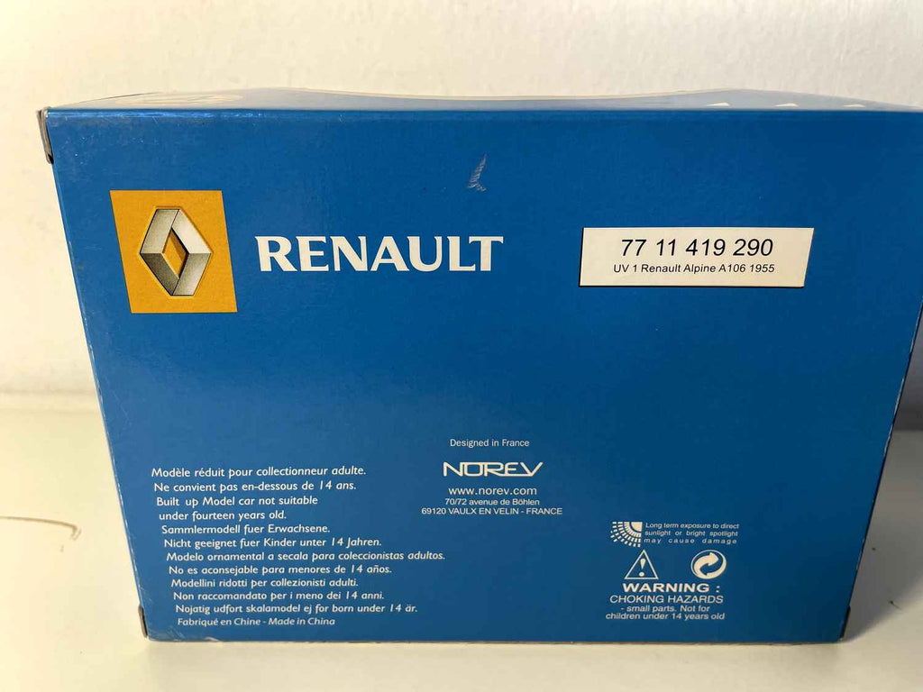 Renault Alpine A106 bleue (coffret boite rectangle) - Norev