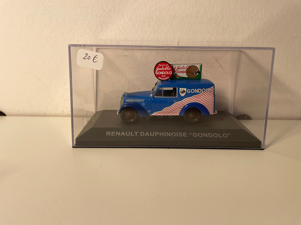 Renault Dauphinoise bleue - Publicité sur les gâteaux GONDOLO