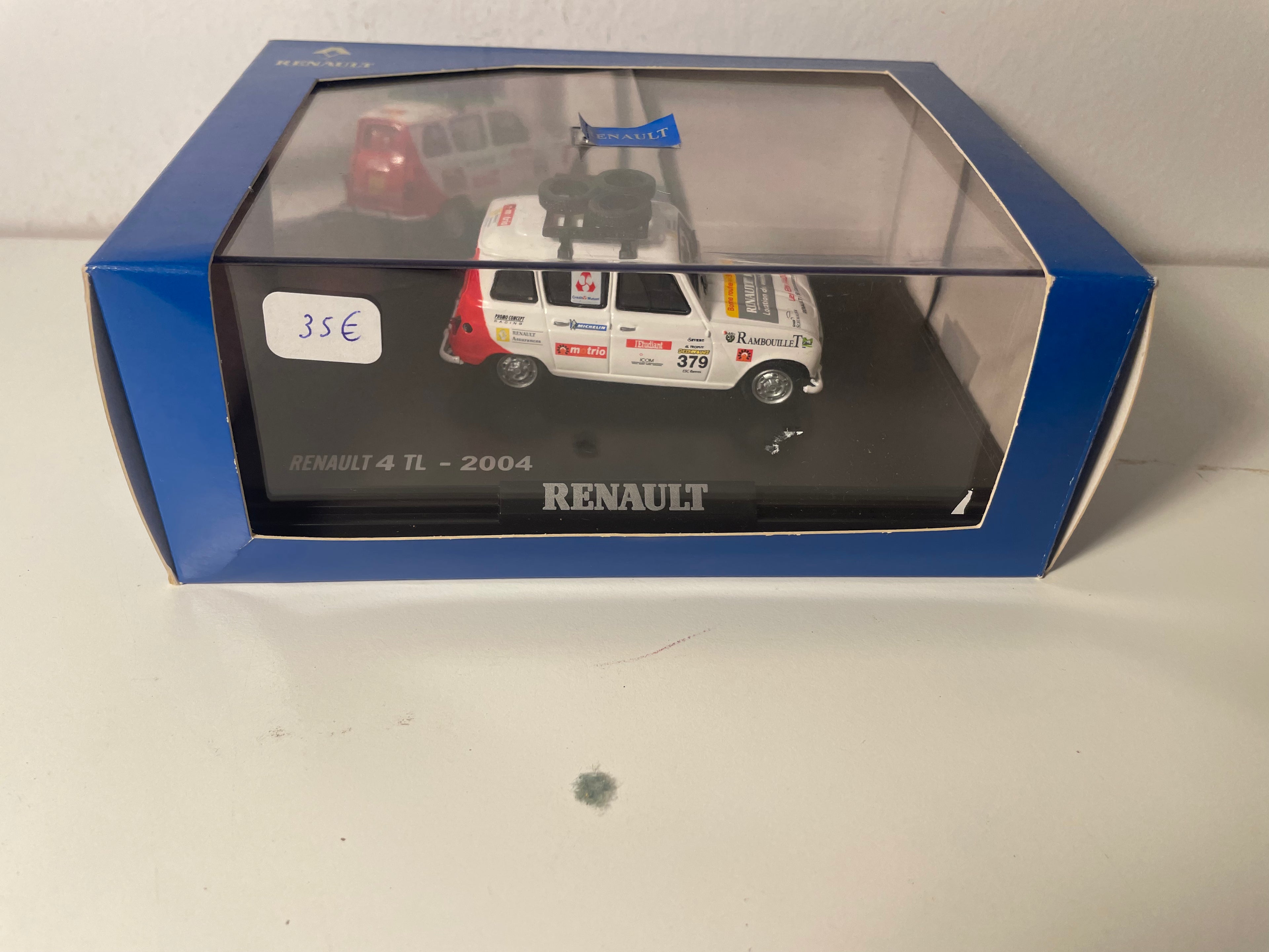 Renault 4 TL blanche numéro 379 (voiture de rallye) - NOREV (coffret boite rectangle)