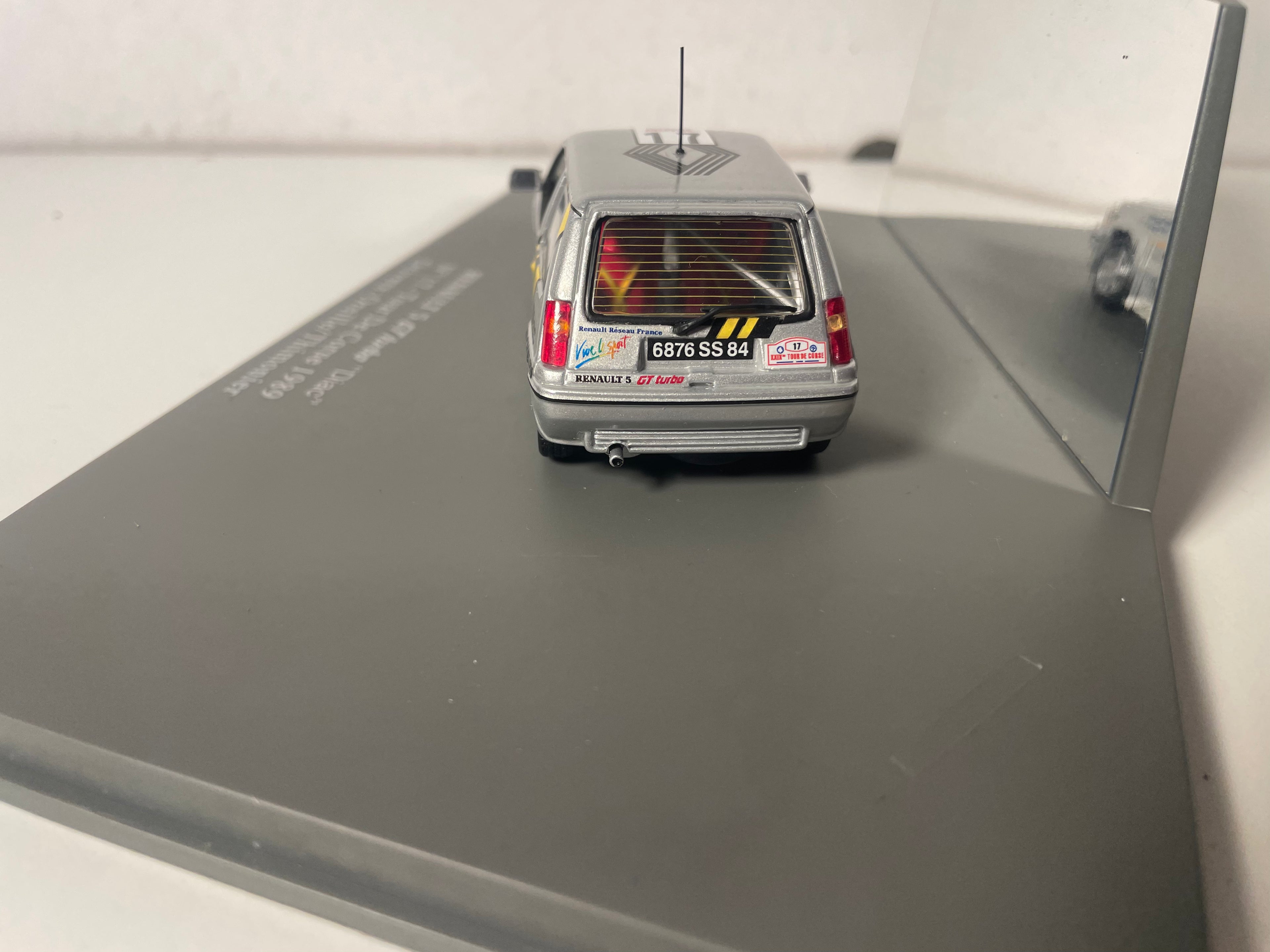 Renault 5 GT Turbo "Diac" grise et jaune numéro 17 - Tour de Corse 1989 - NOREV (coffret boite rectangle)