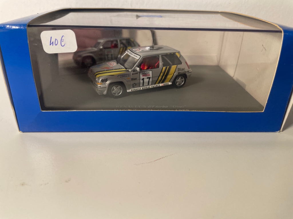 Renault 5 GT Turbo "Diac" grise et jaune numéro 17 - Tour de Corse 1989 - NOREV (coffret boite rectangle)