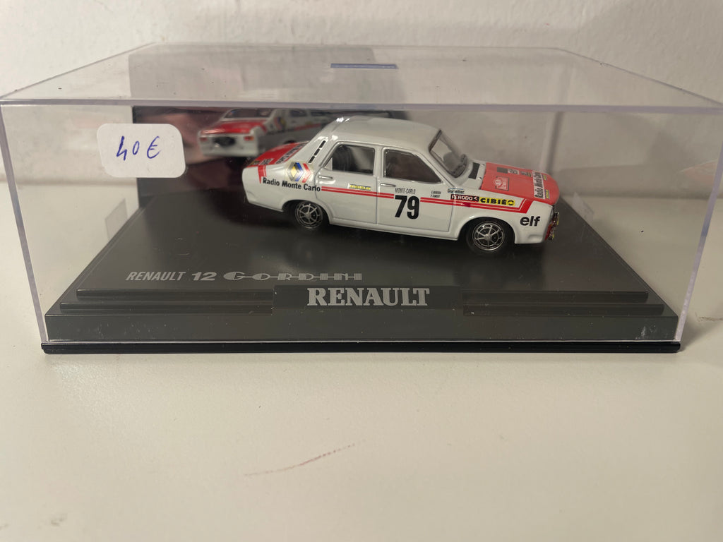 Renault 12 Gordini blanche et rouge numéro 79 (coffret boite rectangle)