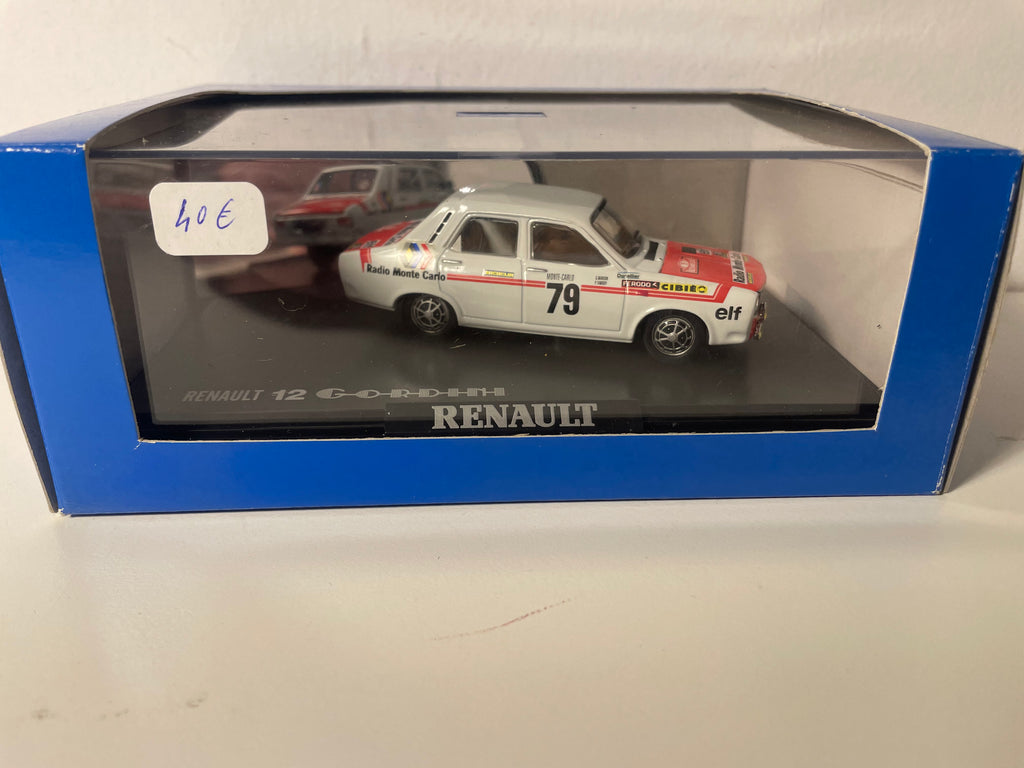 Renault 12 Gordini blanche et rouge numéro 79 (coffret boite rectangle)