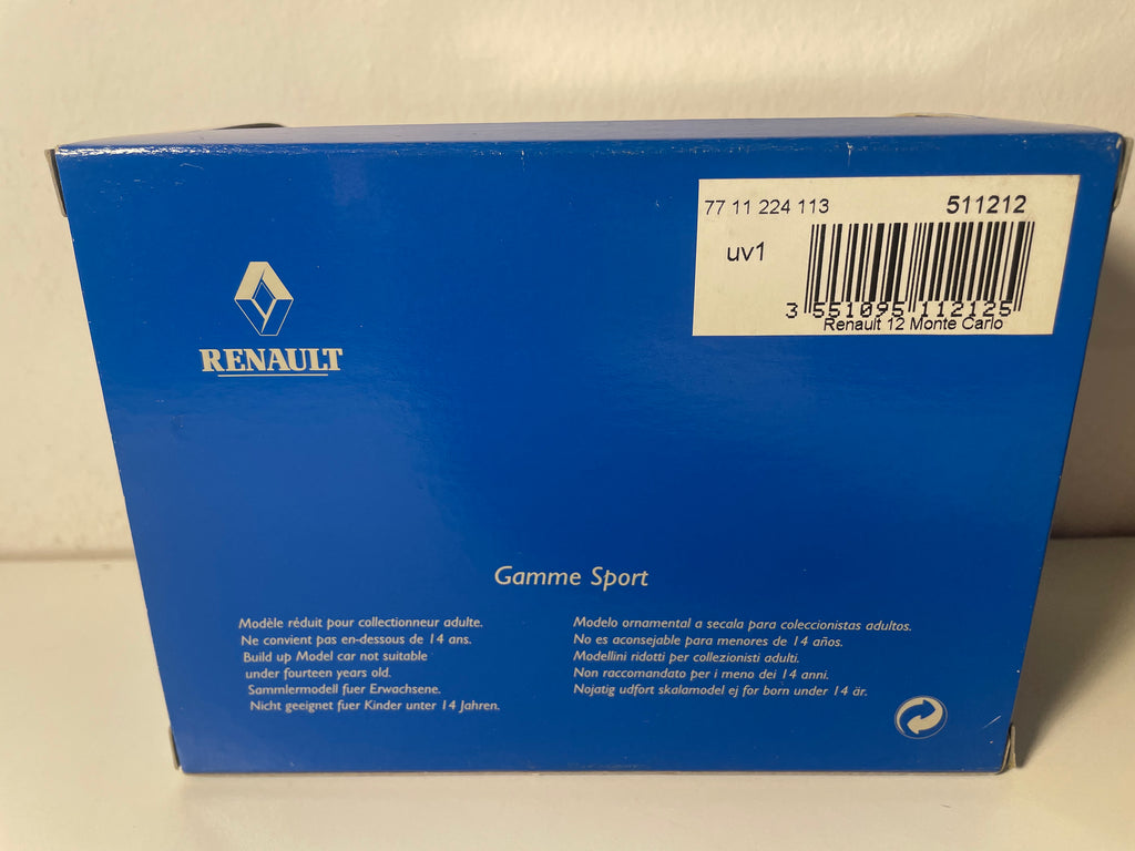 Renault 12 Gordini blanche et rouge numéro 79 (coffret boite rectangle)