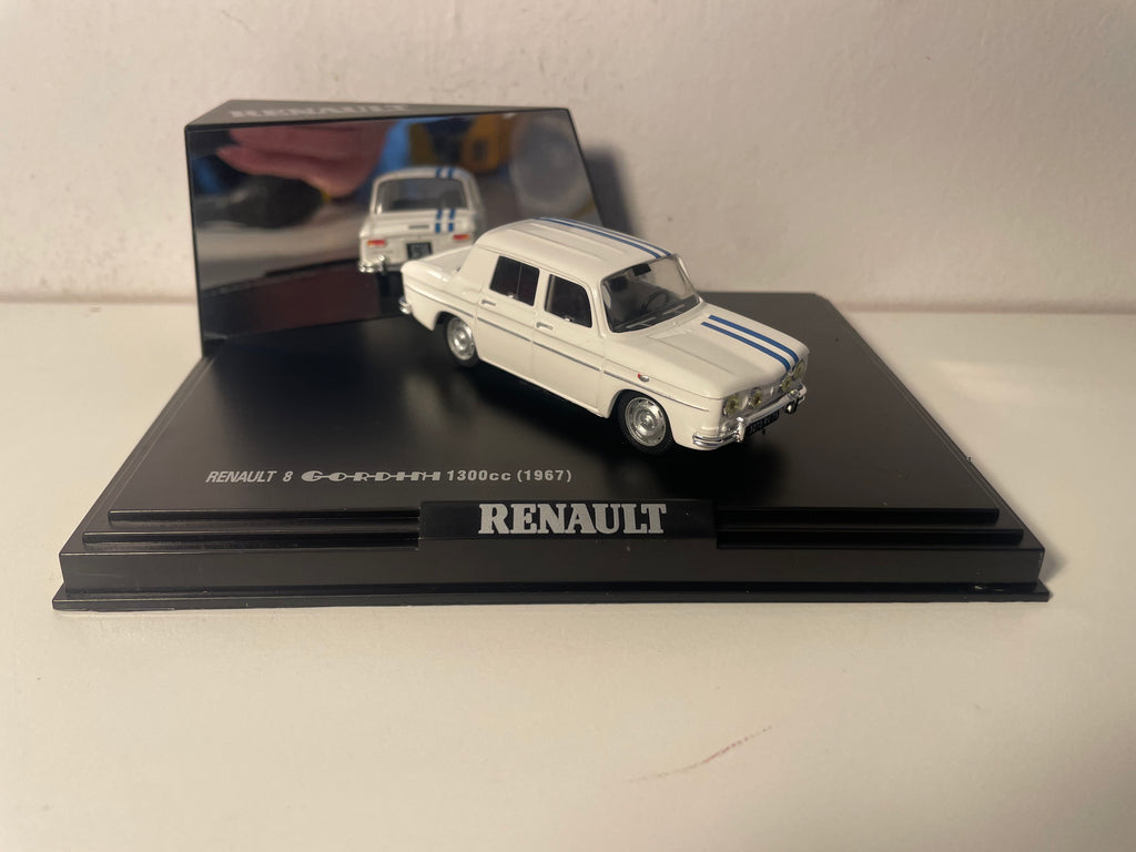 Renault 8 Gordini 1300 cc blanche et liserets bleus de 1967 - NOREV (coffret boite rectangle)